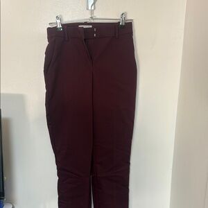 H&M Red Structured Trousers Straight-Leg